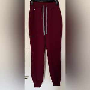 XSR Figs Burgundy HW Zamora Jogger Scrub Pants for Women